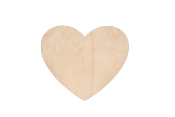 Heart made of wood isolated on white background. Copy space. Place for your logo and text.