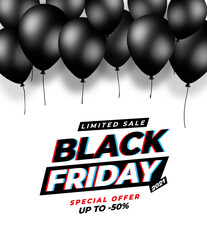 Black Friday 2021 banner with balloons  © K.Miłkowski