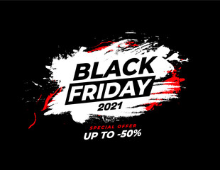 Black Friday 2021 sale vector graphic - Black Week promo banner
