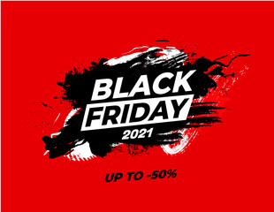 Black Friday 2021 sale vector graphic - Black Week promo banner
 - obrazy, fototapety, plakaty