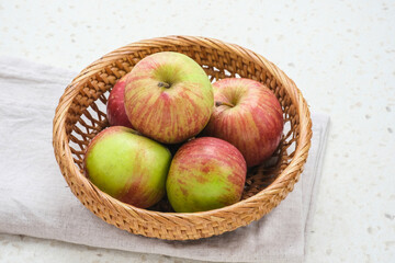 Apel Malang, Original green apple from Malang, East Java, Indonesia. Selective focus image. Close up.
