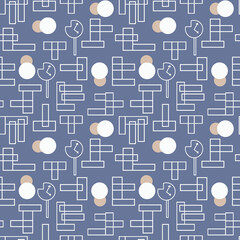 Abstract seamless pattern of geometric shapes. Modern organic print for textiles, fabric, wrapping paper, wallpaper, web, etc