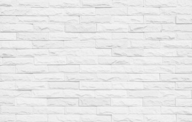 White grunge brick wall texture background for stone tile block painted in grey light color wallpaper 