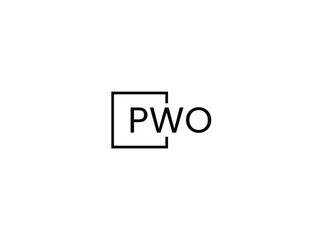 PWO letter initial logo design vector illustration