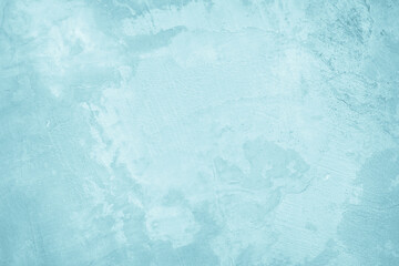 Pastel blue and white concrete stone texture. Cement and sand wall of tone vintage. Concrete abstract wall of light cyan color, cement texture mint green for design.