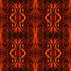 Abstract seamless pattern in orange and brown hues