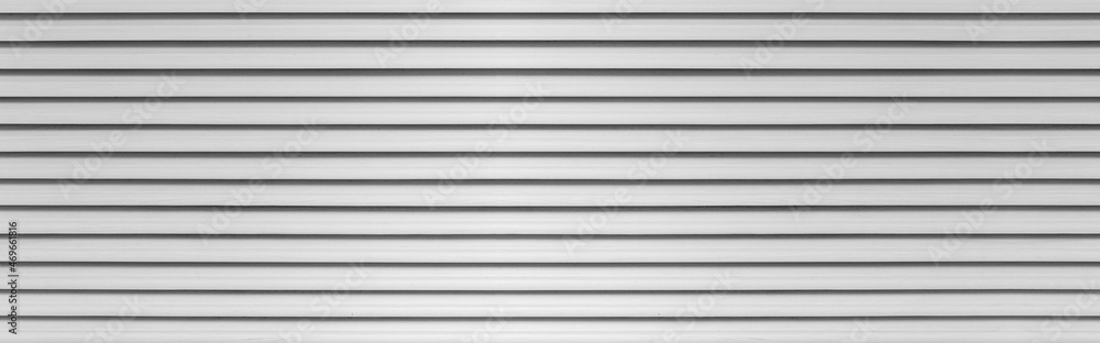 Wall mural panorama of white corrugated metal background and texture surface or galvanize steel