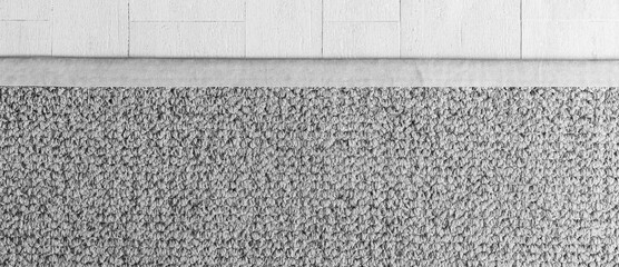 Panorama of New white carpet fabric texture and background seamless