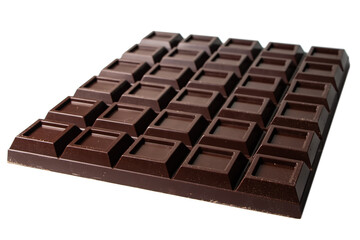 Black chocolate bars isolated on white background