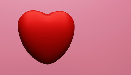 3d red heart icon