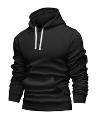 Black hoodie template. Hoodie sweatshirt long sleeve with clipping path, for design mockup for...