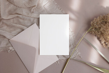 White card with envelope and cane