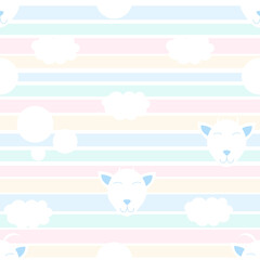 Cute goat seamless pattern.Vector illustration