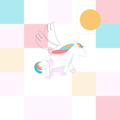 Cute unicorn seamless pattern.Vector illustration