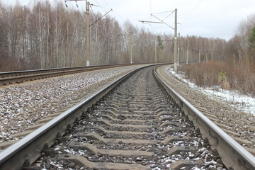 railroad tracks in the countryside