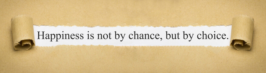 Happiness is not by chance, but by choice.