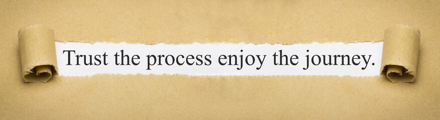 Trust the process enjoy the journey.