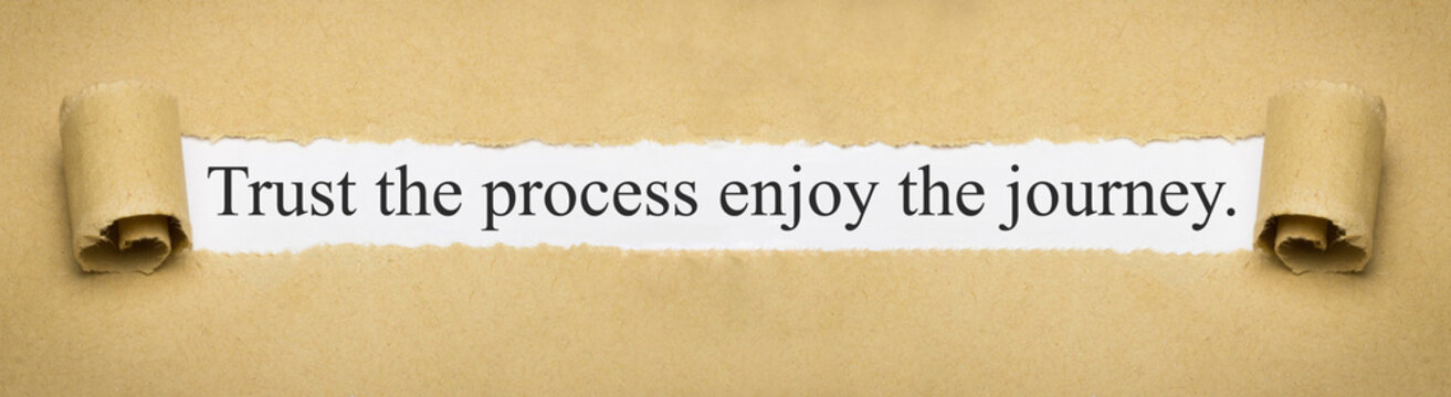Trust the process enjoy the journey.