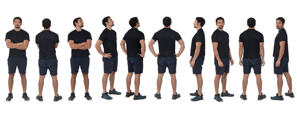 large group of same man sportswear on white background - Powered by Adobe