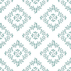 Mistletoe, viscum branches with oblong leaves and berries vector seamless pattern. Christmas, New Year holiday winter floral background for greeting cards, wallpapers, gift paper, web page.