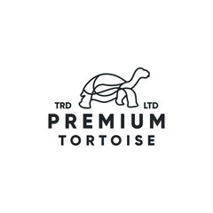 Monoline premium tortoise modern style logo design