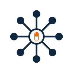 Distribution, pharmacy icon. Editable vector graphics.