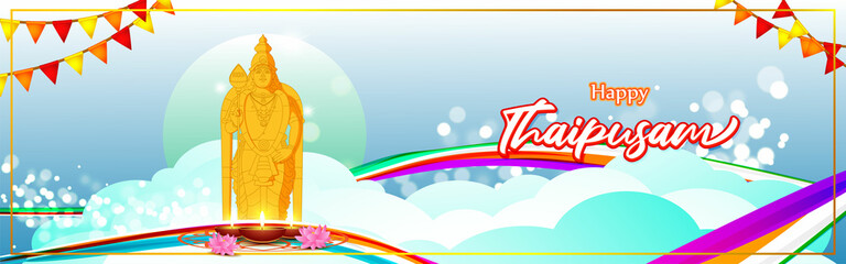 Vector illustration concept of Happy Thaipusam or Thaipoosam greeting
