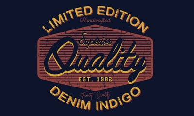 Denim Limited edition vintage, legendary riders typography, t-shirt graphics, vector