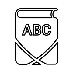 Book, notebook, ABC line icon. Outline vector.