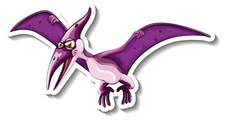 Pteranodon dinosaur cartoon character sticker © GraphicsRF