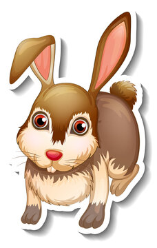 Cute rabbit animal cartoon sticker