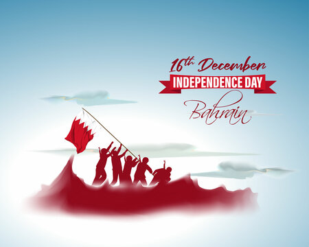 Vector illustration of happy Bahrain independence day