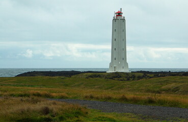 Fototapeta na wymiar Lighthouse at Malarrif, Snaefellsnes Peninsula, Iceland, Europe 