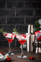 Cranberry margarita cocktail. Christmas drink