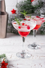 Cranberry margarita cocktail. Christmas drink