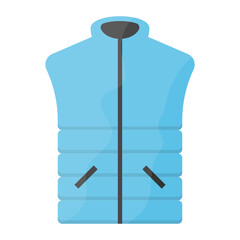 Sleeveless Mens Zipper with Pockets Concept Vector Color Icon Design, Winter Season activities Symbol, Coldest Weather Sign, Snow and frost Stock Illustration