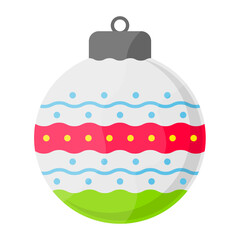 Christmas ornaments and baubles Concept, Disco Ball Vector Color Icon Design, Winter Season activities Symbol, Coldest Weather Sign, Snow and frost Stock Illustration