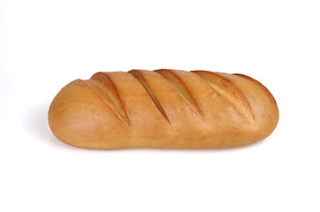 Fresh roll isolated on white background.