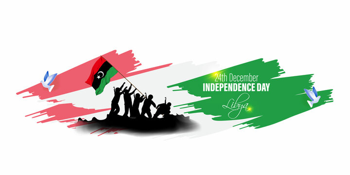 Vector illustration of happy Libya independence day
