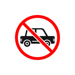 No car sign isolated on white background. Vector