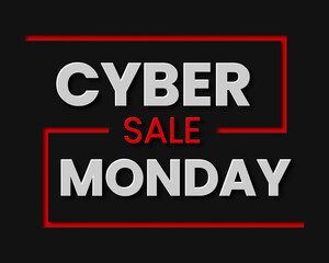 Fototapeta na wymiar Cyber Monday Sale. Paper cut lettering at dark paper. For a poster or banner and greeting card in paper cut style.