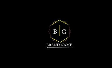 BG is a luxury logo with a classic golden color and attractive design with black background.