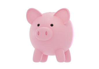 Concept tirelire, cochon rose .Illustration 3d