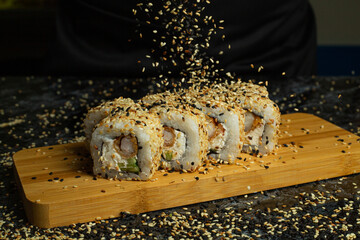 Traditional delicious fresh sushi roll