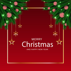 Fototapeta na wymiar Best flat Christmas decoration background design template Premium