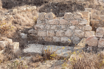 Excavations  of the ancient Phoenician city Tel Shikmona, on the shores of the Mediterranean Sea,...