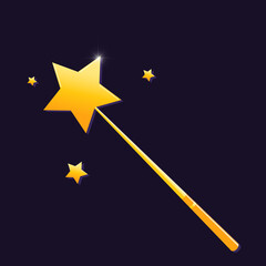 The magic wand icon. Yellow glowing star on a dark purple background. Fabulous subject. 