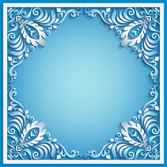 Abstract vector ornamental nature vintage frame.