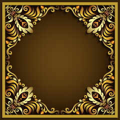 Abstract vector ornamental nature color vintage frame.