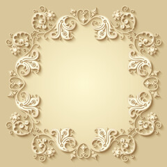 Abstract vector ornamental nature vintage frame.